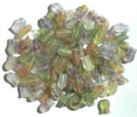 100 10x5mm Transparent Matte Marble Fish Beads